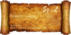 Szenti Lajos névjegykártya